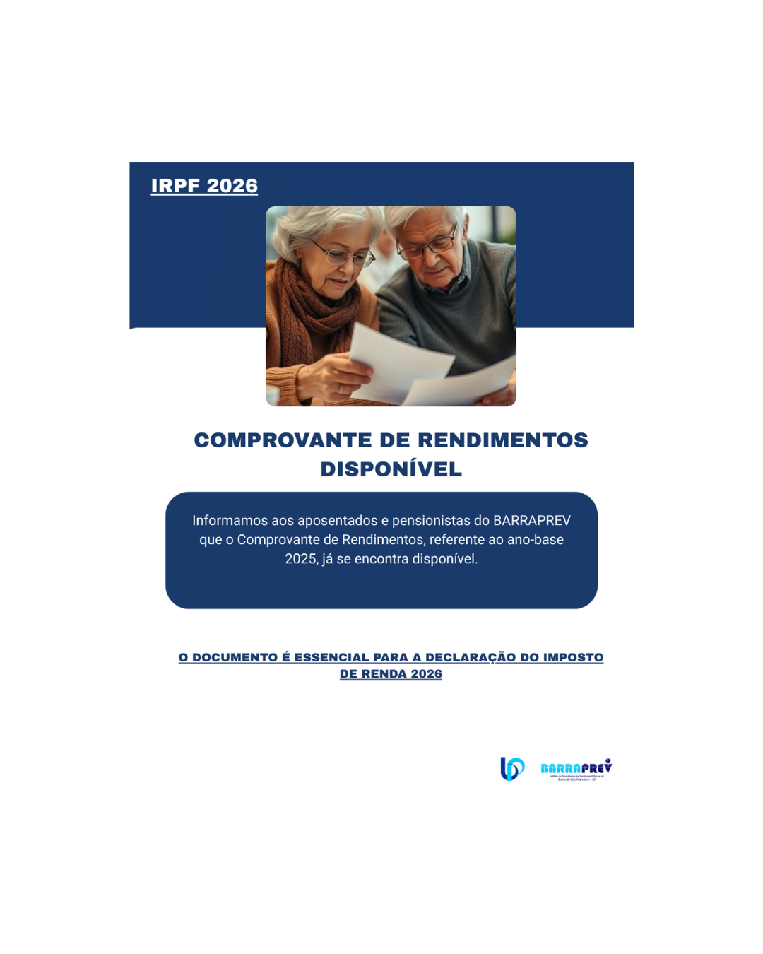 Comprovante de Rendimentos Disponível – IRPF 2026
