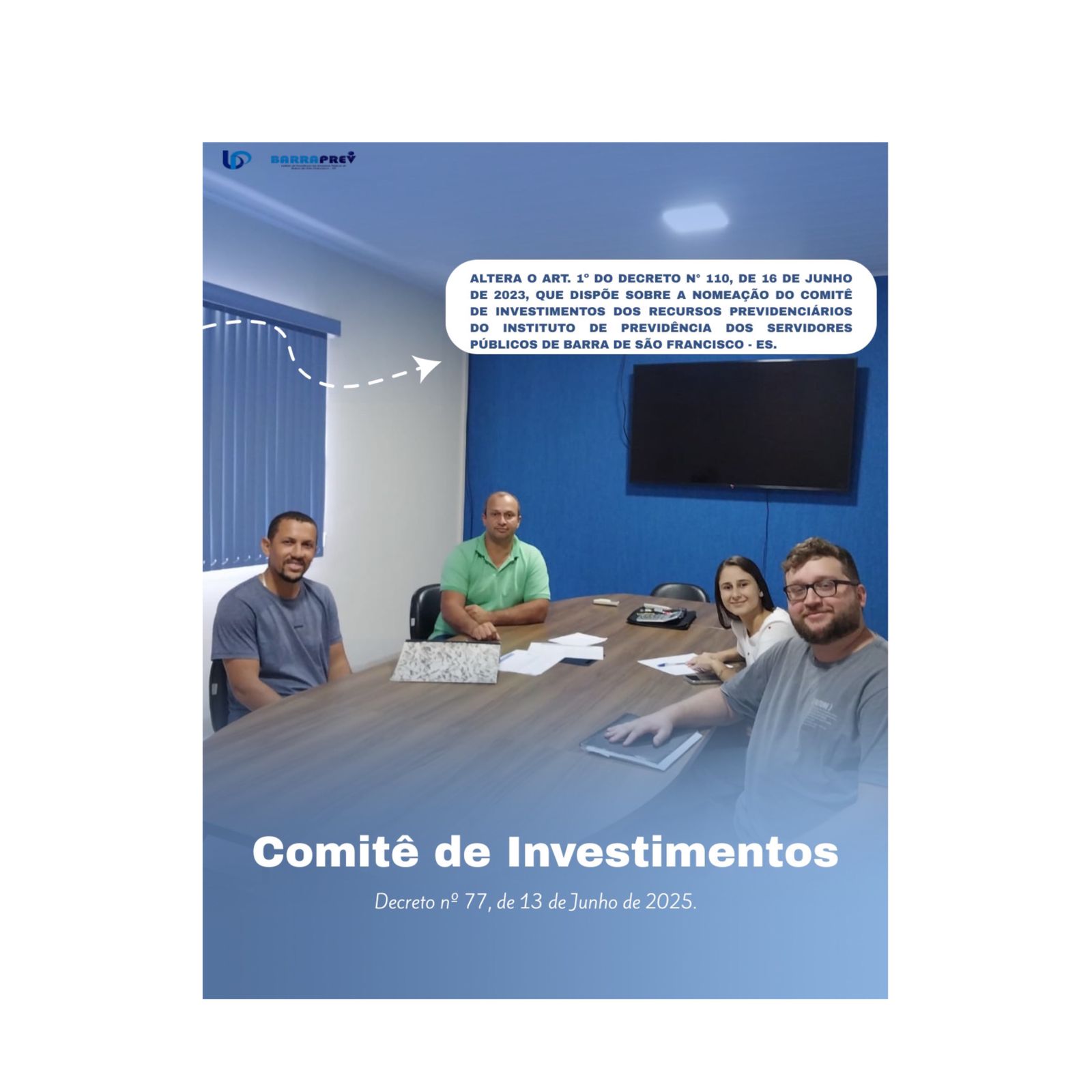 Comitê de Investimentos – Decreto n° 77, de 13 de Junho de 2025